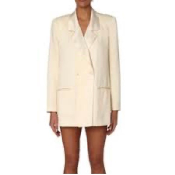 Weworewhat Cream Intusive Blazer Romper